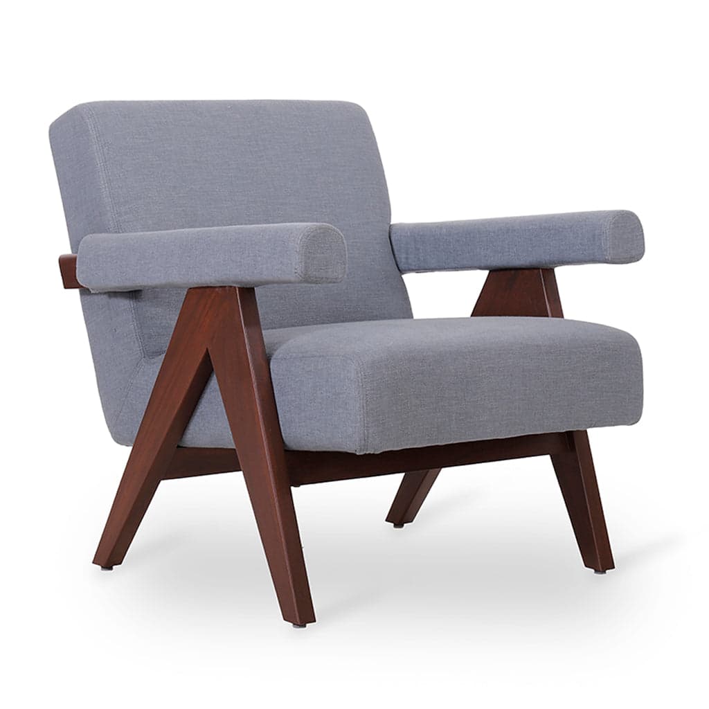 Jeanneret - Teak Lounge Chair, Upholstered by Alankaram