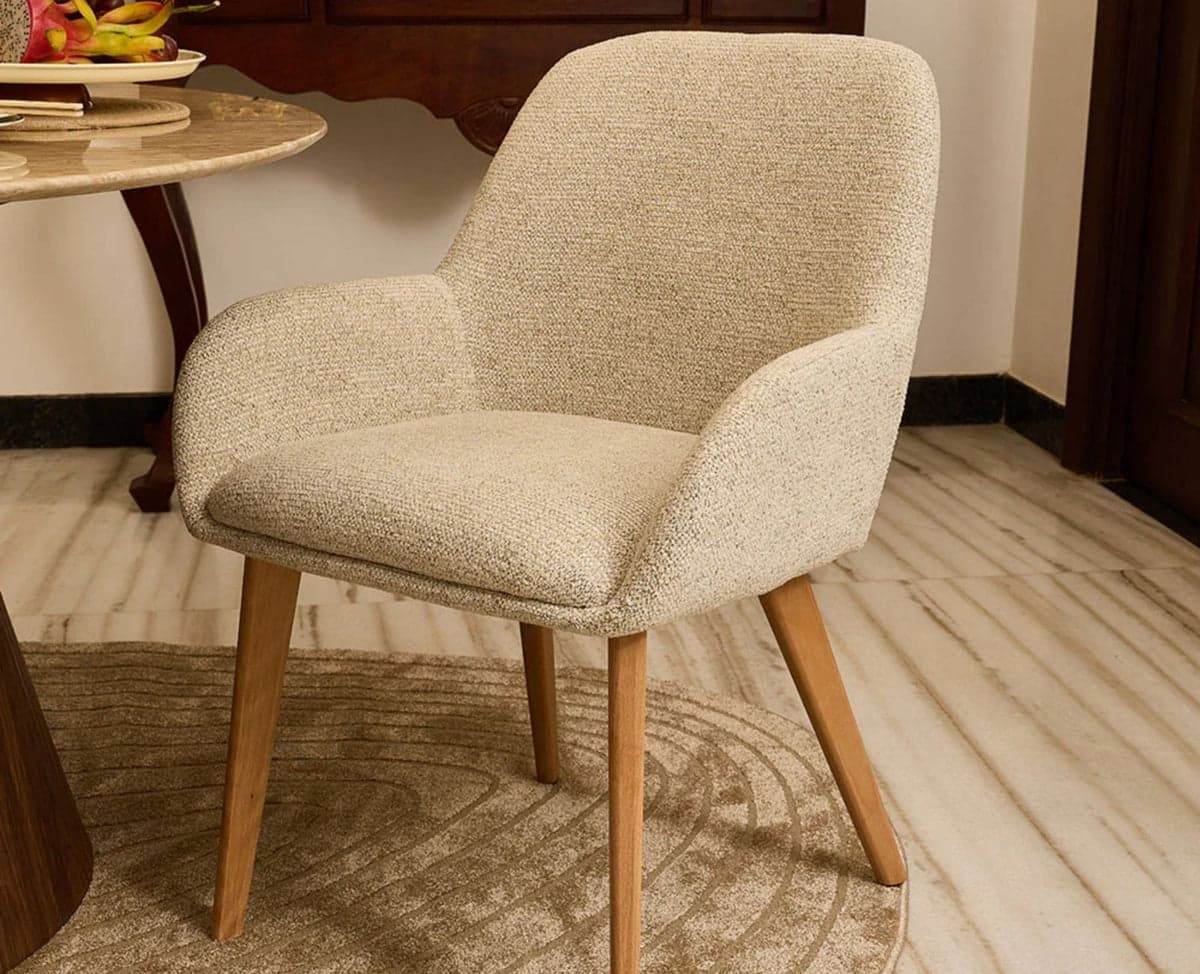 Ashford Dining Chair – Modern Upholstered Dining Chair for Home & Café - (Beige) by Furniselan