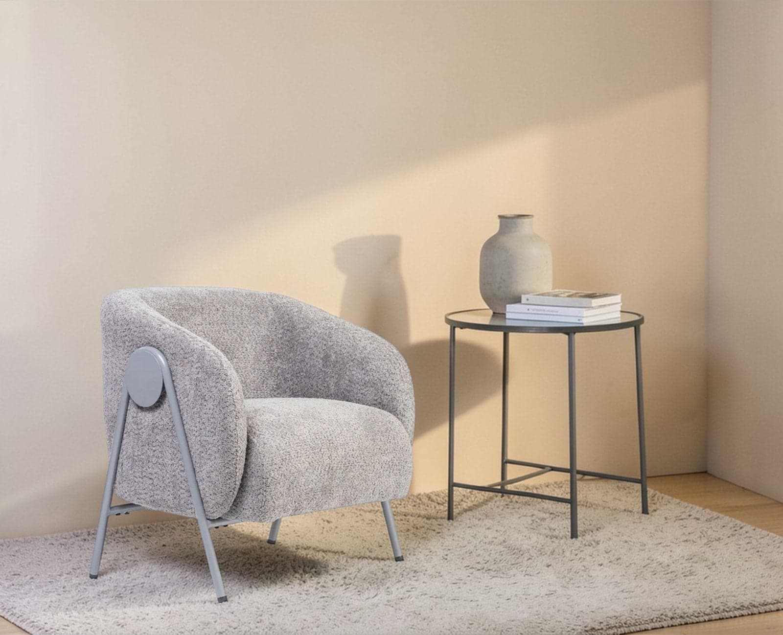 Sunbeam Lounge Chair – Modern Upholstered Lounge Chair for Home & Café - (Grey) by Furniselan