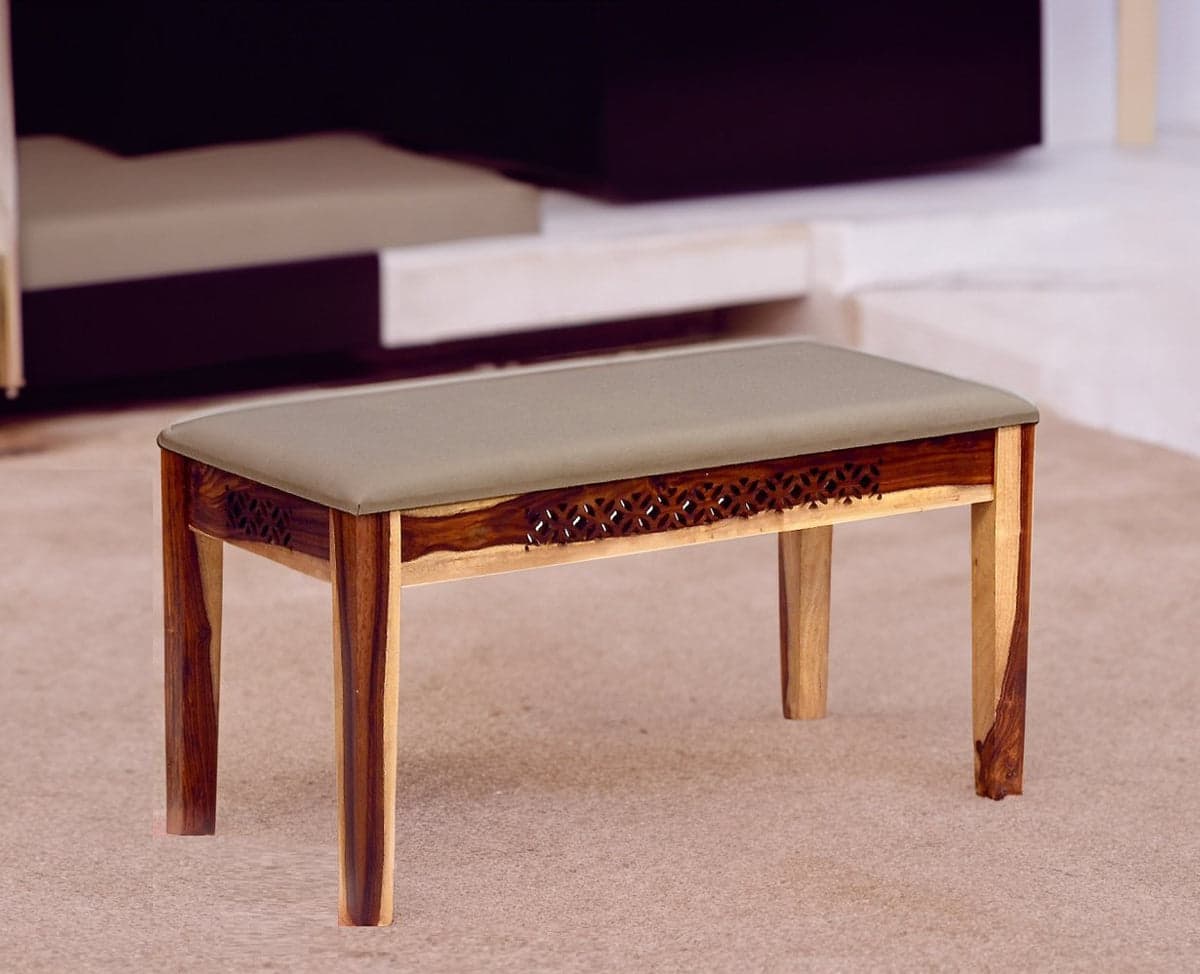 Frankfurt Sheesham Wood 2 Seater Dining Bench for Living Room - (Rustic Teak Finish) by Furniselan