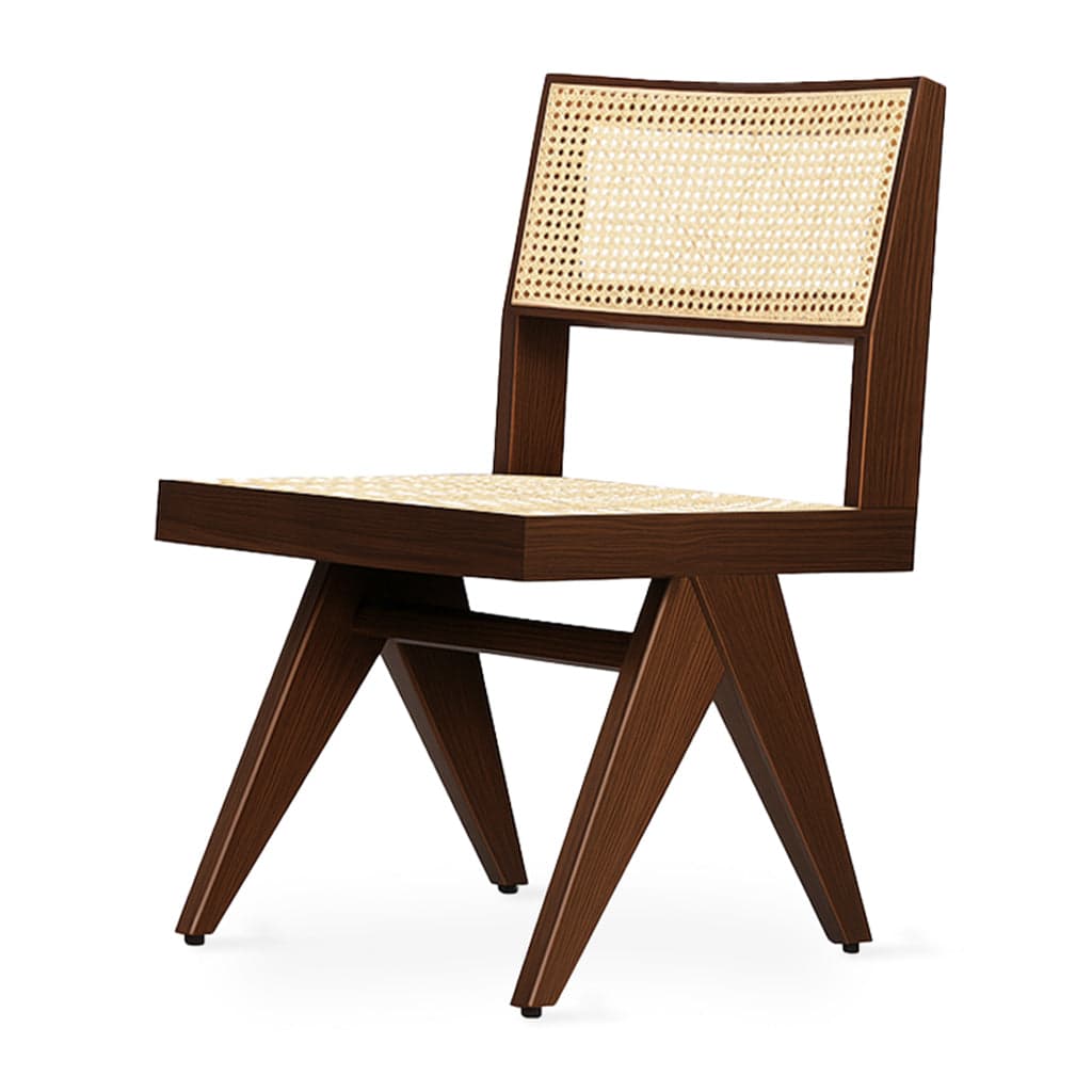 Jeanneret Wooden Dining Chair Without Armrest by Alankaram