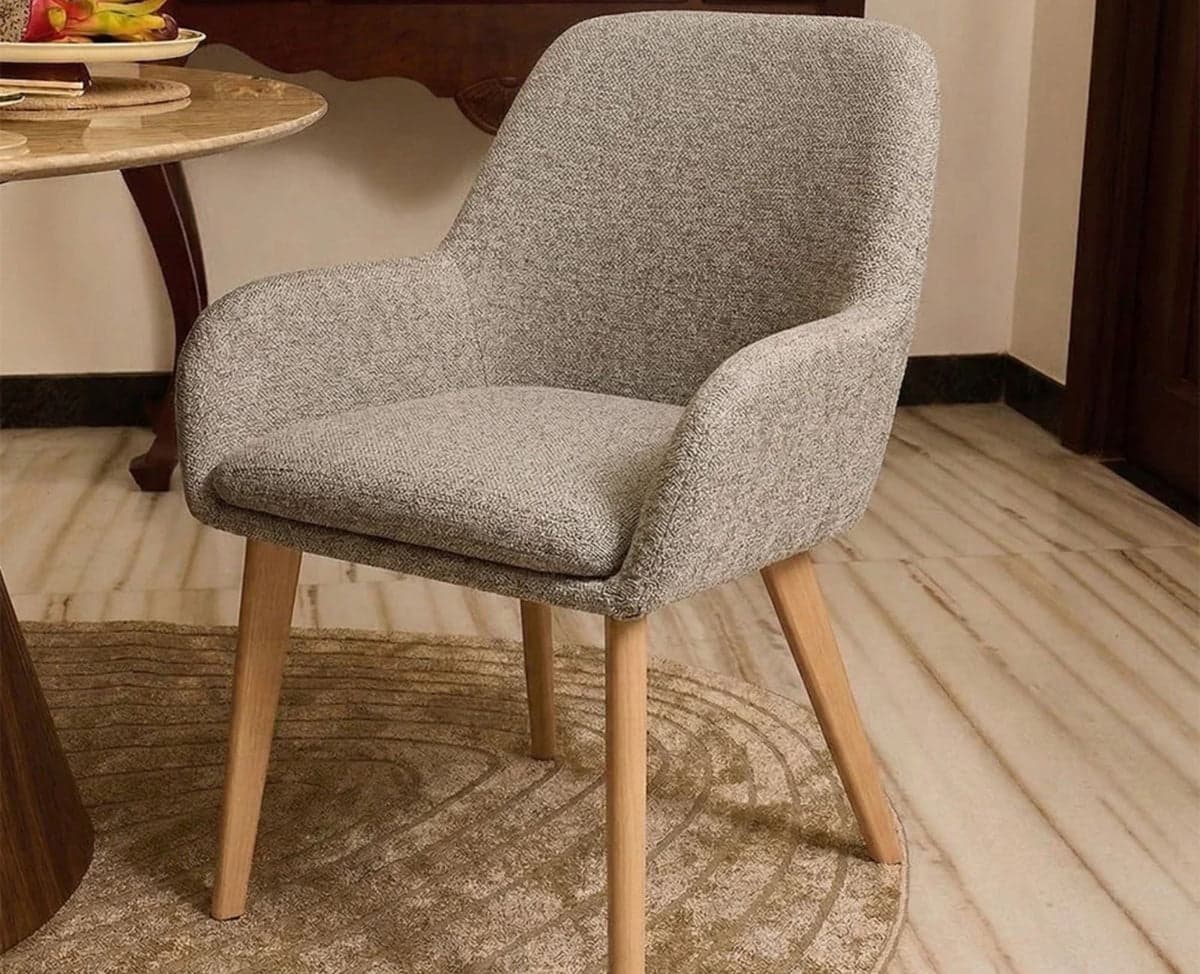Ashford Dining Chair – Modern Upholstered Dining Chair for Home & Café - (light khaki) by Furniselan