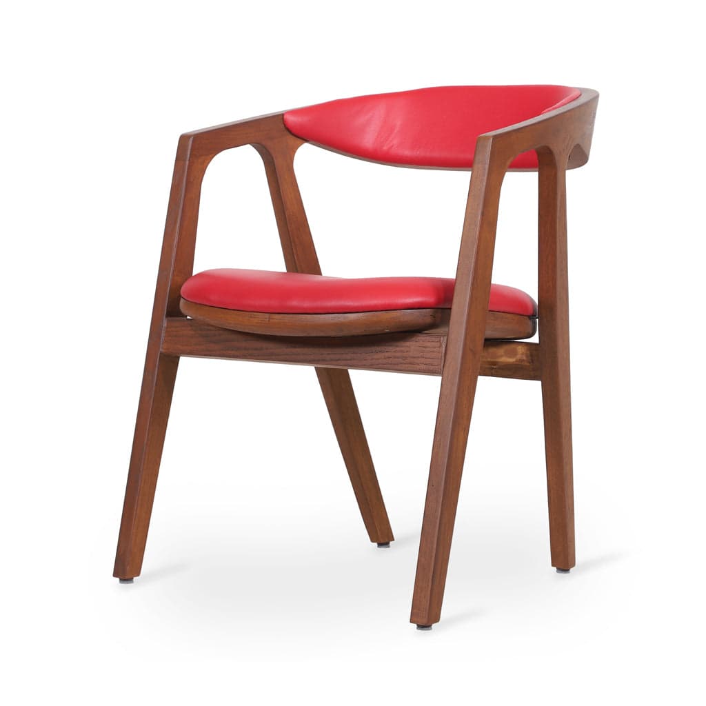 Ince - Teak Dining Chair, Upholstered Back by Alankaram