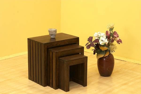 Solid Wood Criss Stool Set by Saraf Furniture