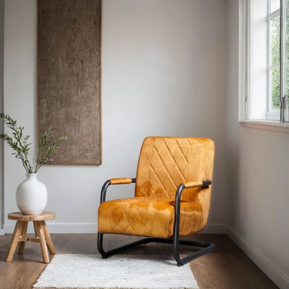Jodhpur Industrial Armchair in Metal & Solid Wood | Handcrafted Traditional Elegance – Furnhands by Furnhands