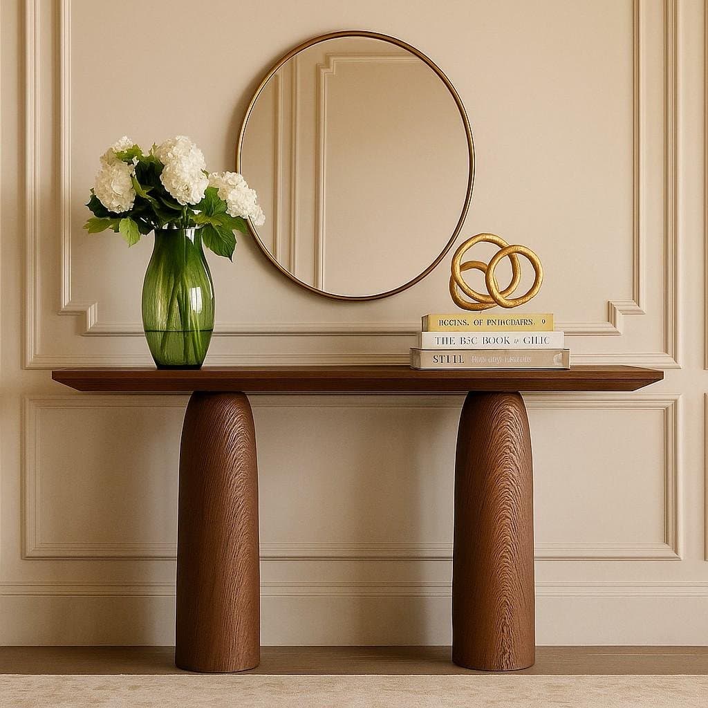 Lureva Handcarved Console Table in Solid Sheesham Wood | Wooden Slice by Wooden Slice