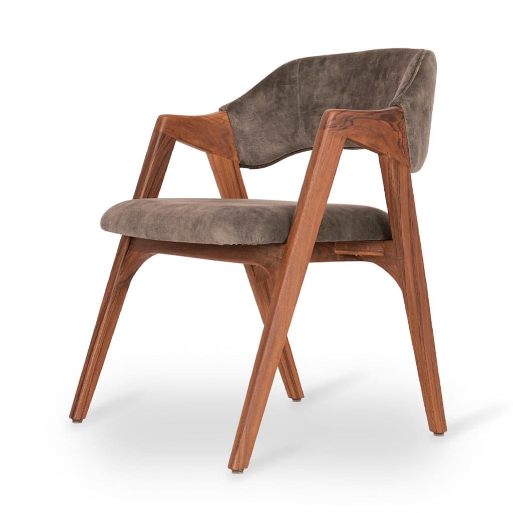Ikkita - Teak Dining Chair with Charcoal Black by Alankaram
