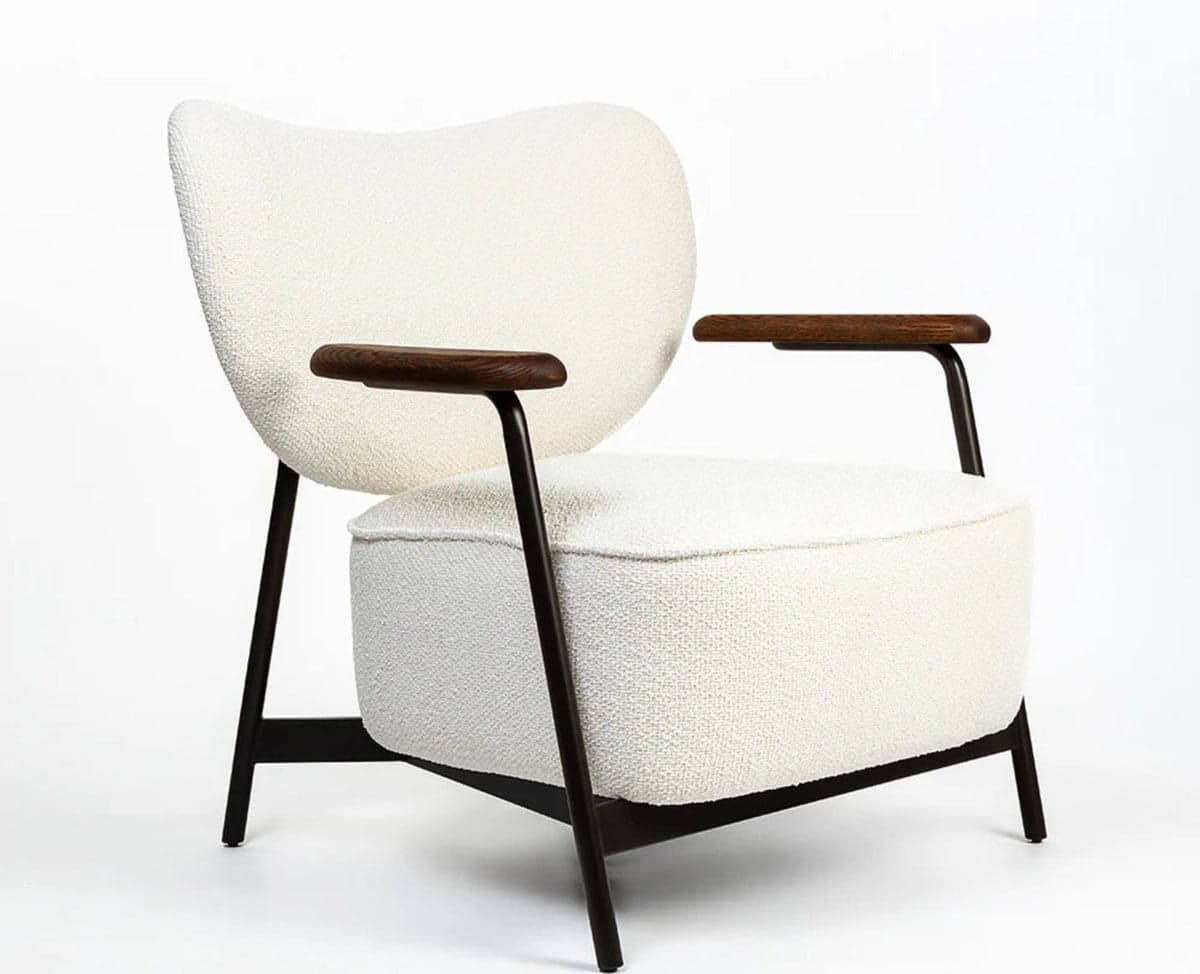Buffalo Cotton Wooden Arm Chair - (Teak Finish) by Furniselan