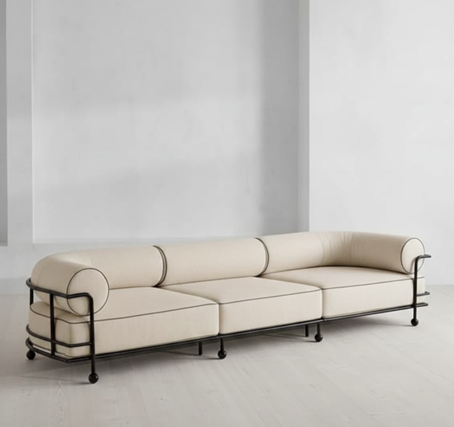 LINE & ARC 4 Seater (Chalk & Ink) by The Inside project