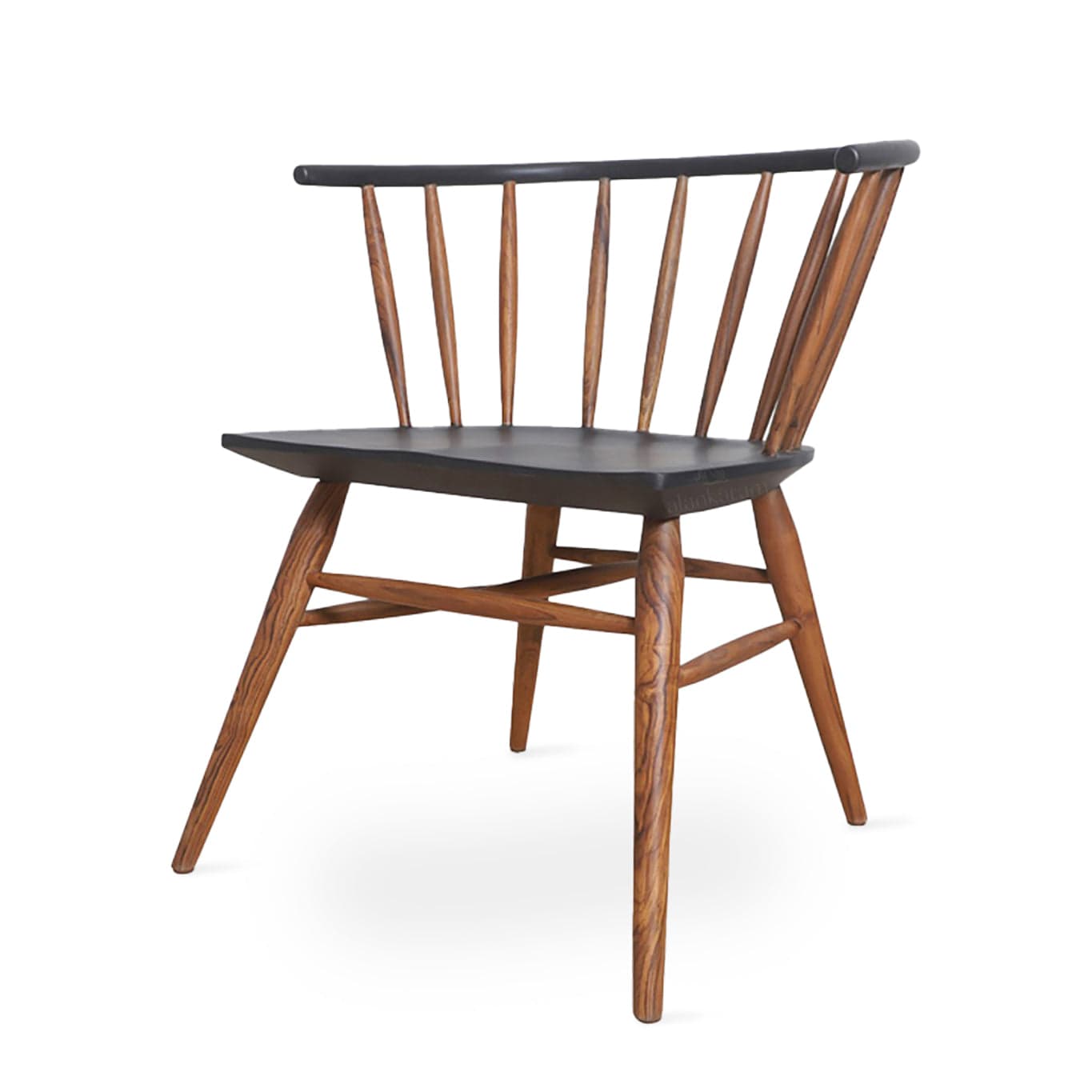 Eski - Teak Dining Chair, Wooden Seat, Stained by Alankaram